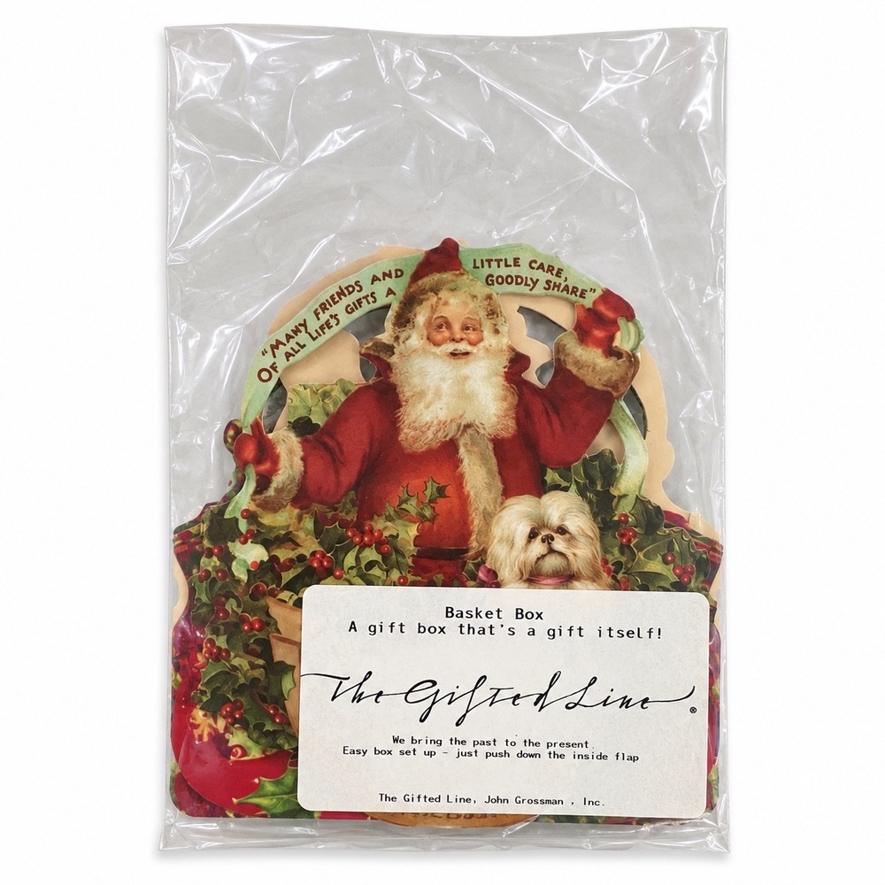 Vintage 1988 John Grossman The Gifted Line Santa Clause Basket Box Die Cut